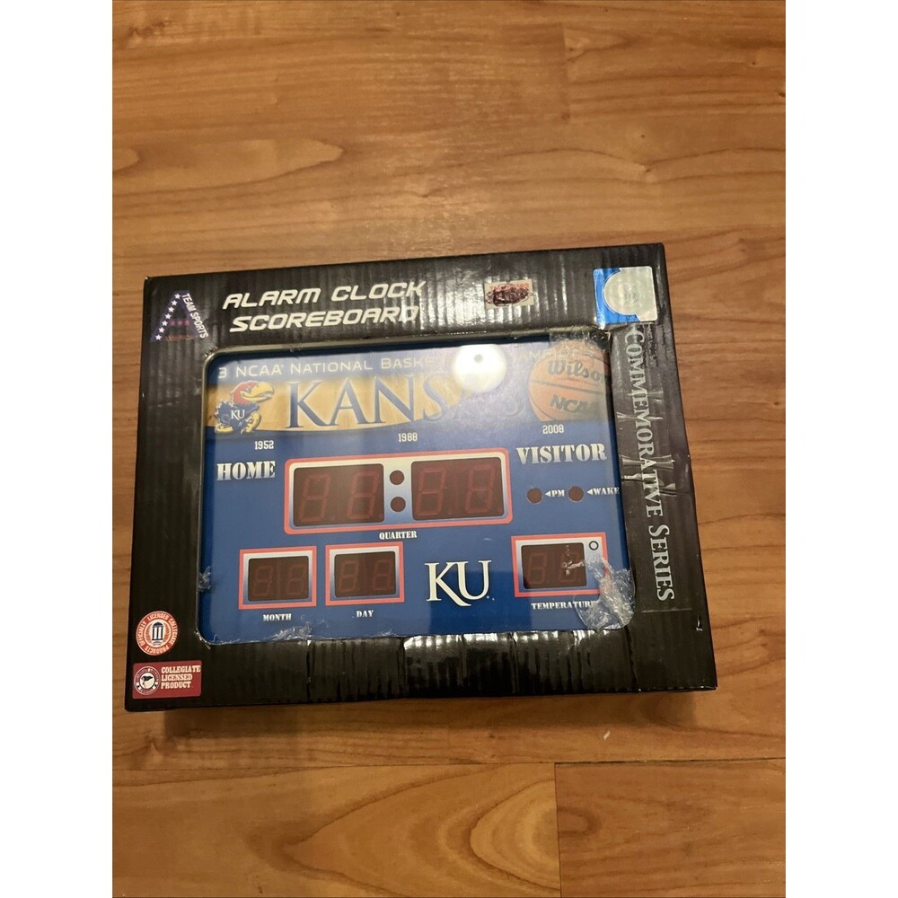 Kansas University Jayhawks Digital Alarm Clock Scoreboard Multi-Color